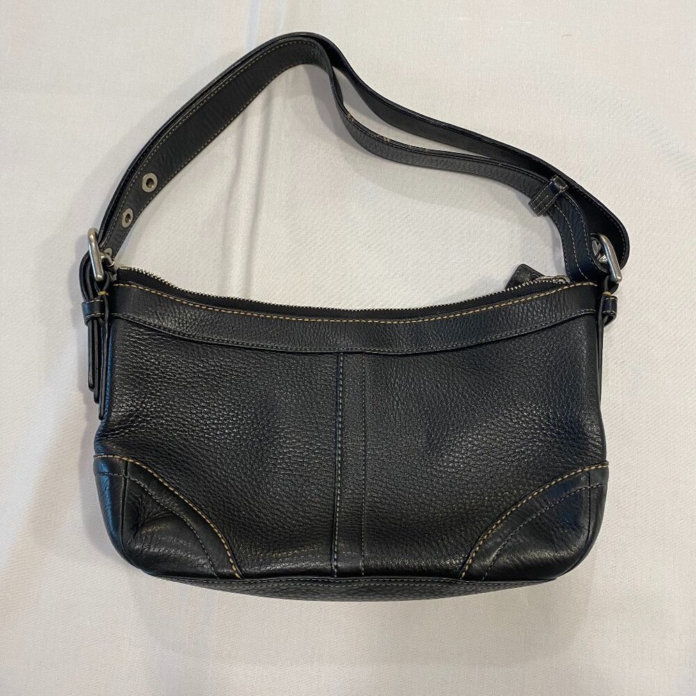 Coach East West Leather Pebbled Bag Vintage in Black C0882-F12321
